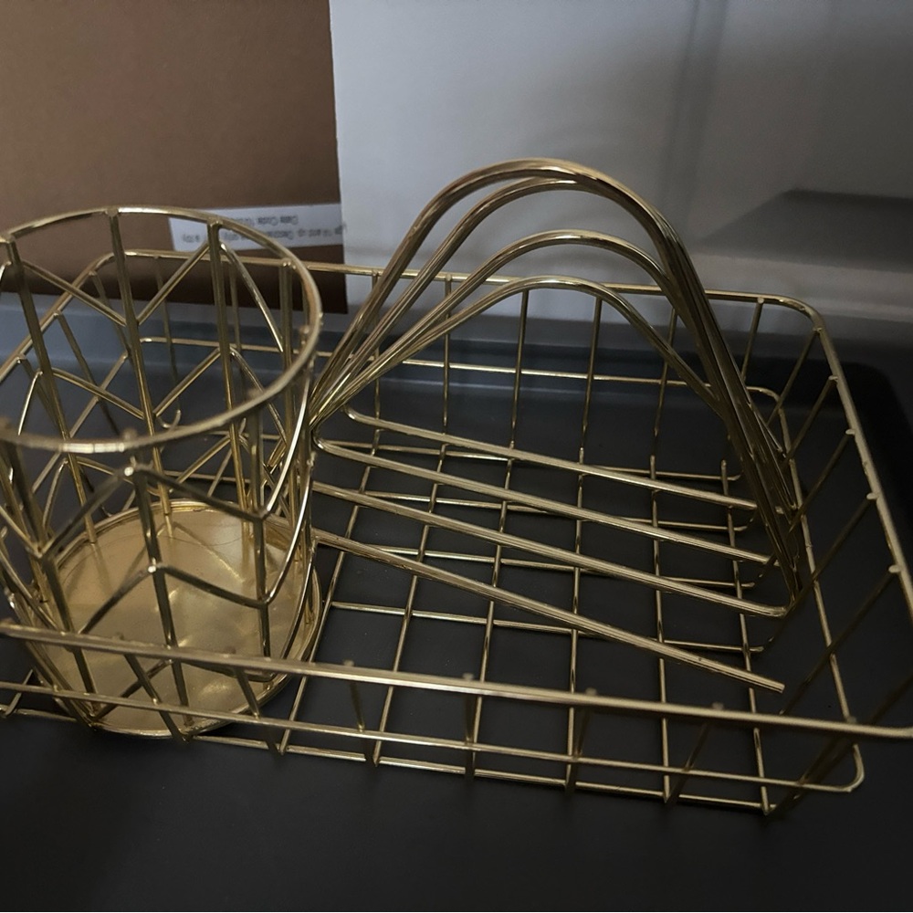 Gold Wire Basket Set